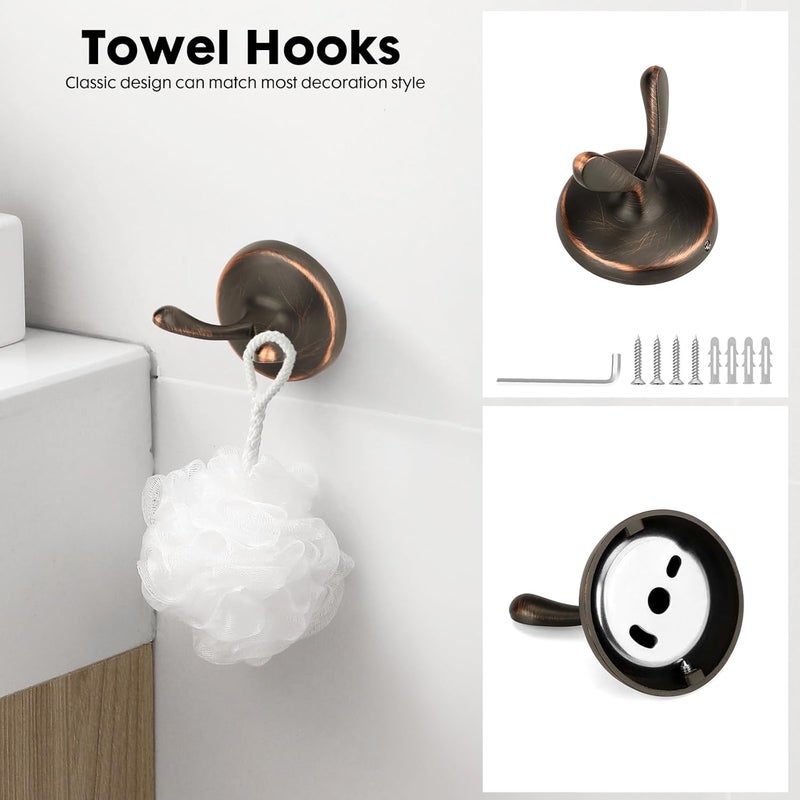 Ntipox 4 Piece Antique Bathroom Hardware Accessories Set Oil Rubbed Bronze,24 Inch Towel Bar Set,Towel Rack for Bathroom,Bathroom Towel Holder Bronze - Image 5